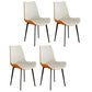 Leather Contemporary Restaurant Side Chair Parsons Matte Finish Dining Chair with Black Legs White-Brown 4 Piece Set Clearhalo ' kitchen&dining_furn' 'Dining Chairs' 'Dining Tables & Seating' 'dining_chair' 'furn' 'furn_dining_chair' 'Furniture' 'furniture_dining_chair' 'Kitchen & Dining Furniture' 'kitchen' 3741329