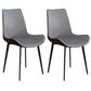 Leather Contemporary Restaurant Side Chair Parsons Matte Finish Dining Chair with Black Legs Silver Gray 2 Piece Set Clearhalo ' kitchen&dining_furn' 'Dining Chairs' 'Dining Tables & Seating' 'dining_chair' 'furn' 'furn_dining_chair' 'Furniture' 'furniture_dining_chair' 'Kitchen & Dining Furniture' 'kitchen' 3741332