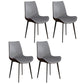 Leather Contemporary Restaurant Side Chair Parsons Matte Finish Dining Chair with Black Legs Silver Gray 4 Piece Set Clearhalo ' kitchen&dining_furn' 'Dining Chairs' 'Dining Tables & Seating' 'dining_chair' 'furn' 'furn_dining_chair' 'Furniture' 'furniture_dining_chair' 'Kitchen & Dining Furniture' 'kitchen' 3741333