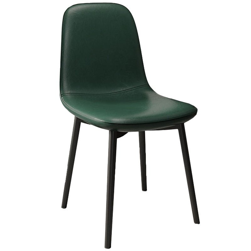 Leather Contemporary Restaurant Side Chair Parsons Matte Finish Dining Chair with Black Legs Green 1 Piece Clearhalo ' kitchen&dining_furn' 'Dining Chairs' 'Dining Tables & Seating' 'dining_chair' 'furn' 'furn_dining_chair' 'Furniture' 'furniture_dining_chair' 'Kitchen & Dining Furniture' 'kitchen' 3741334