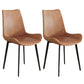 Leather Contemporary Restaurant Side Chair Parsons Matte Finish Dining Chair with Black Legs Brown 2 Piece Set Clearhalo ' kitchen&dining_furn' 'Dining Chairs' 'Dining Tables & Seating' 'dining_chair' 'furn' 'furn_dining_chair' 'Furniture' 'furniture_dining_chair' 'Kitchen & Dining Furniture' 'kitchen' 3741344