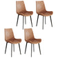 Leather Contemporary Restaurant Side Chair Parsons Matte Finish Dining Chair with Black Legs Brown 4 Piece Set Clearhalo ' kitchen&dining_furn' 'Dining Chairs' 'Dining Tables & Seating' 'dining_chair' 'furn' 'furn_dining_chair' 'Furniture' 'furniture_dining_chair' 'Kitchen & Dining Furniture' 'kitchen' 3741345