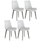 Leather Contemporary Restaurant Side Chair Parsons Matte Finish Dining Chair with Black Legs White 4 Piece Set Clearhalo ' kitchen&dining_furn' 'Dining Chairs' 'Dining Tables & Seating' 'dining_chair' 'furn' 'furn_dining_chair' 'Furniture' 'furniture_dining_chair' 'Kitchen & Dining Furniture' 'kitchen' 3741348