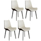 Leather Contemporary Restaurant Side Chair Parsons Matte Finish Dining Chair with Black Legs Gloss White 4 Piece Set Clearhalo ' kitchen&dining_furn' 'Dining Chairs' 'Dining Tables & Seating' 'dining_chair' 'furn' 'furn_dining_chair' 'Furniture' 'furniture_dining_chair' 'Kitchen & Dining Furniture' 'kitchen' 3741354
