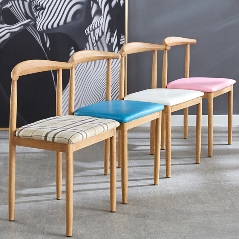 Contemporary Style Metal Kitchen Chairs Set Open Back Side PU Leather Chair Clearhalo ' kitchen&dining_furn' 'Dining Chairs' 'Dining Tables & Seating' 'dining_chair' 'furn' 'furn_dining_chair' 'Furniture' 'furniture_dining_chair' 'Kitchen & Dining Furniture' 'kitchen' 3741355