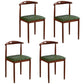 Contemporary Style Metal Kitchen Chairs Set Open Back Side PU Leather Chair Blackish Green 4 Piece Set Walnut Clearhalo ' kitchen&dining_furn' 'Dining Chairs' 'Dining Tables & Seating' 'dining_chair' 'furn' 'furn_dining_chair' 'Furniture' 'furniture_dining_chair' 'Kitchen & Dining Furniture' 'kitchen' 3741356