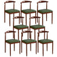 Contemporary Style Metal Kitchen Chairs Set Open Back Side PU Leather Chair Blackish Green 8 Piece Set Walnut Clearhalo ' kitchen&dining_furn' 'Dining Chairs' 'Dining Tables & Seating' 'dining_chair' 'furn' 'furn_dining_chair' 'Furniture' 'furniture_dining_chair' 'Kitchen & Dining Furniture' 'kitchen' 3741358