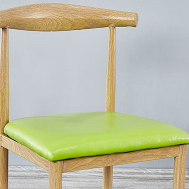 Contemporary Style Metal Kitchen Chairs Set Open Back Side PU Leather Chair Clearhalo ' kitchen&dining_furn' 'Dining Chairs' 'Dining Tables & Seating' 'dining_chair' 'furn' 'furn_dining_chair' 'Furniture' 'furniture_dining_chair' 'Kitchen & Dining Furniture' 'kitchen' 3741362