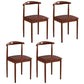 Contemporary Style Metal Kitchen Chairs Set Open Back Side PU Leather Chair Brown 4 Piece Set Walnut Clearhalo ' kitchen&dining_furn' 'Dining Chairs' 'Dining Tables & Seating' 'dining_chair' 'furn' 'furn_dining_chair' 'Furniture' 'furniture_dining_chair' 'Kitchen & Dining Furniture' 'kitchen' 3741364