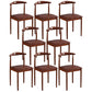 Contemporary Style Metal Kitchen Chairs Set Open Back Side PU Leather Chair Brown 8 Piece Set Walnut Clearhalo ' kitchen&dining_furn' 'Dining Chairs' 'Dining Tables & Seating' 'dining_chair' 'furn' 'furn_dining_chair' 'Furniture' 'furniture_dining_chair' 'Kitchen & Dining Furniture' 'kitchen' 3741366