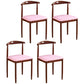Contemporary Style Metal Kitchen Chairs Set Open Back Side PU Leather Chair Pink 4 Piece Set Walnut Clearhalo ' kitchen&dining_furn' 'Dining Chairs' 'Dining Tables & Seating' 'dining_chair' 'furn' 'furn_dining_chair' 'Furniture' 'furniture_dining_chair' 'Kitchen & Dining Furniture' 'kitchen' 3741372