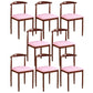 Contemporary Style Metal Kitchen Chairs Set Open Back Side PU Leather Chair Pink 8 Piece Set Walnut Clearhalo ' kitchen&dining_furn' 'Dining Chairs' 'Dining Tables & Seating' 'dining_chair' 'furn' 'furn_dining_chair' 'Furniture' 'furniture_dining_chair' 'Kitchen & Dining Furniture' 'kitchen' 3741374