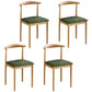 Contemporary Style Metal Kitchen Chairs Set Open Back Side PU Leather Chair Blackish Green 4 Piece Set Natural Wood Clearhalo ' kitchen&dining_furn' 'Dining Chairs' 'Dining Tables & Seating' 'dining_chair' 'furn' 'furn_dining_chair' 'Furniture' 'furniture_dining_chair' 'Kitchen & Dining Furniture' 'kitchen' 3741375