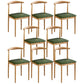 Contemporary Style Metal Kitchen Chairs Set Open Back Side PU Leather Chair Blackish Green 8 Piece Set Natural Wood Clearhalo ' kitchen&dining_furn' 'Dining Chairs' 'Dining Tables & Seating' 'dining_chair' 'furn' 'furn_dining_chair' 'Furniture' 'furniture_dining_chair' 'Kitchen & Dining Furniture' 'kitchen' 3741378