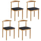 Contemporary Style Metal Kitchen Chairs Set Open Back Side PU Leather Chair Black 4 Piece Set Natural Wood Clearhalo ' kitchen&dining_furn' 'Dining Chairs' 'Dining Tables & Seating' 'dining_chair' 'furn' 'furn_dining_chair' 'Furniture' 'furniture_dining_chair' 'Kitchen & Dining Furniture' 'kitchen' 3741379