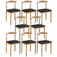Contemporary Style Metal Kitchen Chairs Set Open Back Side PU Leather Chair Black 8 Piece Set Natural Wood Clearhalo ' kitchen&dining_furn' 'Dining Chairs' 'Dining Tables & Seating' 'dining_chair' 'furn' 'furn_dining_chair' 'Furniture' 'furniture_dining_chair' 'Kitchen & Dining Furniture' 'kitchen' 3741381