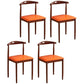 Contemporary Style Metal Kitchen Chairs Set Open Back Side PU Leather Chair Orange 4 Piece Set Walnut Clearhalo ' kitchen&dining_furn' 'Dining Chairs' 'Dining Tables & Seating' 'dining_chair' 'furn' 'furn_dining_chair' 'Furniture' 'furniture_dining_chair' 'Kitchen & Dining Furniture' 'kitchen' 3741382