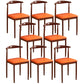 Contemporary Style Metal Kitchen Chairs Set Open Back Side PU Leather Chair Orange 8 Piece Set Walnut Clearhalo ' kitchen&dining_furn' 'Dining Chairs' 'Dining Tables & Seating' 'dining_chair' 'furn' 'furn_dining_chair' 'Furniture' 'furniture_dining_chair' 'Kitchen & Dining Furniture' 'kitchen' 3741383