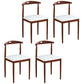 Contemporary Style Metal Kitchen Chairs Set Open Back Side PU Leather Chair White 4 Piece Set Walnut Clearhalo ' kitchen&dining_furn' 'Dining Chairs' 'Dining Tables & Seating' 'dining_chair' 'furn' 'furn_dining_chair' 'Furniture' 'furniture_dining_chair' 'Kitchen & Dining Furniture' 'kitchen' 3741384