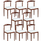Contemporary Style Metal Kitchen Chairs Set Open Back Side PU Leather Chair White 8 Piece Set Walnut Clearhalo ' kitchen&dining_furn' 'Dining Chairs' 'Dining Tables & Seating' 'dining_chair' 'furn' 'furn_dining_chair' 'Furniture' 'furniture_dining_chair' 'Kitchen & Dining Furniture' 'kitchen' 3741385