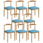 Contemporary Style Metal Kitchen Chairs Set Open Back Side PU Leather Chair Blue 8 Piece Set Natural Wood Clearhalo ' kitchen&dining_furn' 'Dining Chairs' 'Dining Tables & Seating' 'dining_chair' 'furn' 'furn_dining_chair' 'Furniture' 'furniture_dining_chair' 'Kitchen & Dining Furniture' 'kitchen' 3741387