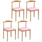 Contemporary Style Metal Kitchen Chairs Set Open Back Side PU Leather Chair Pink 4 Piece Set Natural Wood Clearhalo ' kitchen&dining_furn' 'Dining Chairs' 'Dining Tables & Seating' 'dining_chair' 'furn' 'furn_dining_chair' 'Furniture' 'furniture_dining_chair' 'Kitchen & Dining Furniture' 'kitchen' 3741388
