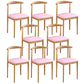 Contemporary Style Metal Kitchen Chairs Set Open Back Side PU Leather Chair Pink 8 Piece Set Natural Wood Clearhalo ' kitchen&dining_furn' 'Dining Chairs' 'Dining Tables & Seating' 'dining_chair' 'furn' 'furn_dining_chair' 'Furniture' 'furniture_dining_chair' 'Kitchen & Dining Furniture' 'kitchen' 3741389