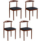 Contemporary Style Metal Kitchen Chairs Set Open Back Side PU Leather Chair Black 4 Piece Set Walnut Clearhalo ' kitchen&dining_furn' 'Dining Chairs' 'Dining Tables & Seating' 'dining_chair' 'furn' 'furn_dining_chair' 'Furniture' 'furniture_dining_chair' 'Kitchen & Dining Furniture' 'kitchen' 3741390