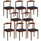 Contemporary Style Metal Kitchen Chairs Set Open Back Side PU Leather Chair Black 8 Piece Set Walnut Clearhalo ' kitchen&dining_furn' 'Dining Chairs' 'Dining Tables & Seating' 'dining_chair' 'furn' 'furn_dining_chair' 'Furniture' 'furniture_dining_chair' 'Kitchen & Dining Furniture' 'kitchen' 3741391