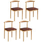 Contemporary Style Metal Kitchen Chairs Set Open Back Side PU Leather Chair Brown 4 Piece Set Natural Wood Clearhalo ' kitchen&dining_furn' 'Dining Chairs' 'Dining Tables & Seating' 'dining_chair' 'furn' 'furn_dining_chair' 'Furniture' 'furniture_dining_chair' 'Kitchen & Dining Furniture' 'kitchen' 3741392