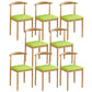 Contemporary Style Metal Kitchen Chairs Set Open Back Side PU Leather Chair Green 8 Piece Set Natural Wood Clearhalo ' kitchen&dining_furn' 'Dining Chairs' 'Dining Tables & Seating' 'dining_chair' 'furn' 'furn_dining_chair' 'Furniture' 'furniture_dining_chair' 'Kitchen & Dining Furniture' 'kitchen' 3741399