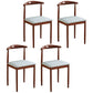 Contemporary Style Metal Kitchen Chairs Set Open Back Side PU Leather Chair Grey 4 Piece Set Walnut Clearhalo ' kitchen&dining_furn' 'Dining Chairs' 'Dining Tables & Seating' 'dining_chair' 'furn' 'furn_dining_chair' 'Furniture' 'furniture_dining_chair' 'Kitchen & Dining Furniture' 'kitchen' 3741400