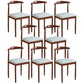 Contemporary Style Metal Kitchen Chairs Set Open Back Side PU Leather Chair Grey 8 Piece Set Walnut Clearhalo ' kitchen&dining_furn' 'Dining Chairs' 'Dining Tables & Seating' 'dining_chair' 'furn' 'furn_dining_chair' 'Furniture' 'furniture_dining_chair' 'Kitchen & Dining Furniture' 'kitchen' 3741401