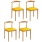 Contemporary Style Metal Kitchen Chairs Set Open Back Side PU Leather Chair Yellow 4 Piece Set Natural Wood Clearhalo ' kitchen&dining_furn' 'Dining Chairs' 'Dining Tables & Seating' 'dining_chair' 'furn' 'furn_dining_chair' 'Furniture' 'furniture_dining_chair' 'Kitchen & Dining Furniture' 'kitchen' 3741402