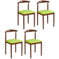 Contemporary Style Metal Kitchen Chairs Set Open Back Side PU Leather Chair Fruit Green 4 Piece Set Walnut Clearhalo ' kitchen&dining_furn' 'Dining Chairs' 'Dining Tables & Seating' 'dining_chair' 'furn' 'furn_dining_chair' 'Furniture' 'furniture_dining_chair' 'Kitchen & Dining Furniture' 'kitchen' 3741404