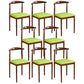 Contemporary Style Metal Kitchen Chairs Set Open Back Side PU Leather Chair Fruit Green 8 Piece Set Walnut Clearhalo ' kitchen&dining_furn' 'Dining Chairs' 'Dining Tables & Seating' 'dining_chair' 'furn' 'furn_dining_chair' 'Furniture' 'furniture_dining_chair' 'Kitchen & Dining Furniture' 'kitchen' 3741405