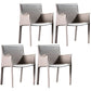 Minimalist Style Leather Dining Chair Solid Back Arm Dining Side Chair for Home Light Gray 4 Piece Set Clearhalo ' kitchen&dining_furn' 'Dining Chairs' 'Dining Tables & Seating' 'dining_chair' 'furn' 'furn_dining_chair' 'Furniture' 'furniture_dining_chair' 'Kitchen & Dining Furniture' 'kitchen' 3741412