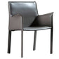 Minimalist Style Leather Dining Chair Solid Back Arm Dining Side Chair for Home Dark Gray 1 Piece Clearhalo ' kitchen&dining_furn' 'Dining Chairs' 'Dining Tables & Seating' 'dining_chair' 'furn' 'furn_dining_chair' 'Furniture' 'furniture_dining_chair' 'Kitchen & Dining Furniture' 'kitchen' 3741414