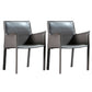 Minimalist Style Leather Dining Chair Solid Back Arm Dining Side Chair for Home Dark Gray 2 Piece Set Clearhalo ' kitchen&dining_furn' 'Dining Chairs' 'Dining Tables & Seating' 'dining_chair' 'furn' 'furn_dining_chair' 'Furniture' 'furniture_dining_chair' 'Kitchen & Dining Furniture' 'kitchen' 3741416