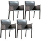 Minimalist Style Leather Dining Chair Solid Back Arm Dining Side Chair for Home Dark Gray 4 Piece Set Clearhalo ' kitchen&dining_furn' 'Dining Chairs' 'Dining Tables & Seating' 'dining_chair' 'furn' 'furn_dining_chair' 'Furniture' 'furniture_dining_chair' 'Kitchen & Dining Furniture' 'kitchen' 3741419