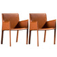 Minimalist Style Leather Dining Chair Solid Back Arm Dining Side Chair for Home Orange 2 Piece Set Clearhalo ' kitchen&dining_furn' 'Dining Chairs' 'Dining Tables & Seating' 'dining_chair' 'furn' 'furn_dining_chair' 'Furniture' 'furniture_dining_chair' 'Kitchen & Dining Furniture' 'kitchen' 3741428