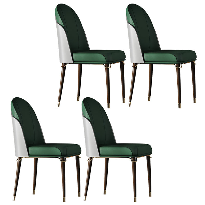Contemporary Style Ash Wood Chairs Solid Back Side Dining Kitchen Chair Set Green 4 Piece Set Walnut Clearhalo ' kitchen&dining_furn' 'Dining Chairs' 'Dining Tables & Seating' 'dining_chair' 'furn' 'furn_dining_chair' 'Furniture' 'furniture_dining_chair' 'Kitchen & Dining Furniture' 'kitchen' 3741434