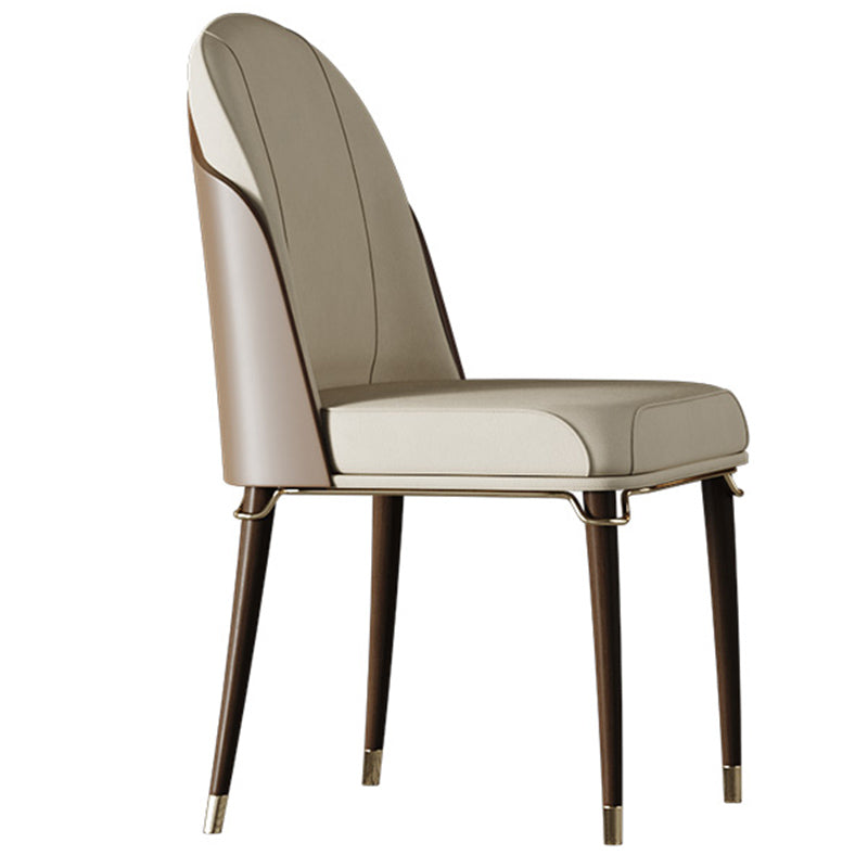 Contemporary Style Ash Wood Chairs Solid Back Side Dining Kitchen Chair Set Off-White 1 Piece Walnut Clearhalo ' kitchen&dining_furn' 'Dining Chairs' 'Dining Tables & Seating' 'dining_chair' 'furn' 'furn_dining_chair' 'Furniture' 'furniture_dining_chair' 'Kitchen & Dining Furniture' 'kitchen' 3741453