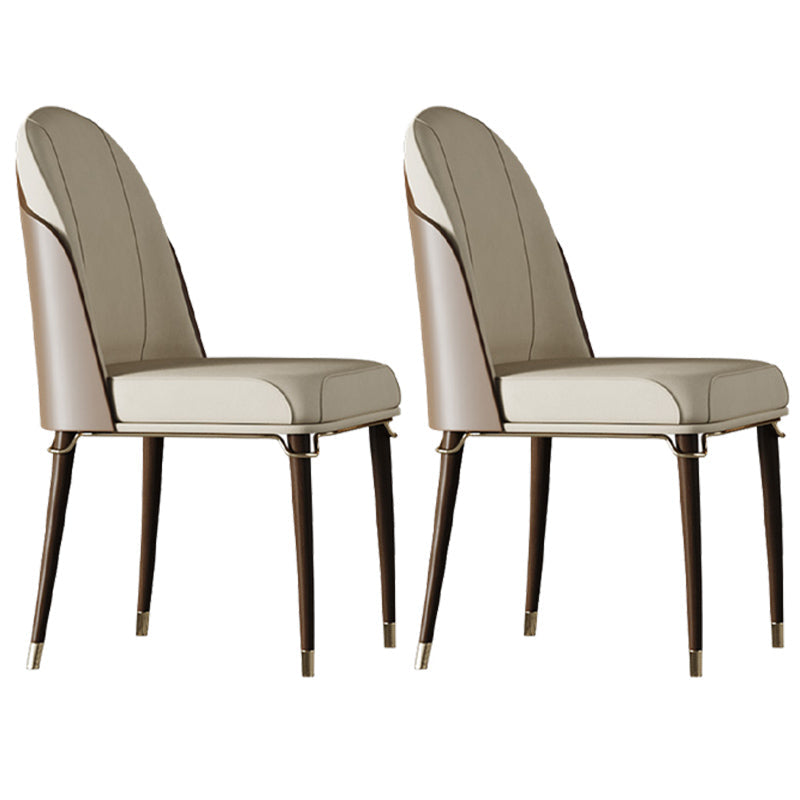 Contemporary Style Ash Wood Chairs Solid Back Side Dining Kitchen Chair Set Off-White 2 Piece Set Walnut Clearhalo ' kitchen&dining_furn' 'Dining Chairs' 'Dining Tables & Seating' 'dining_chair' 'furn' 'furn_dining_chair' 'Furniture' 'furniture_dining_chair' 'Kitchen & Dining Furniture' 'kitchen' 3741454