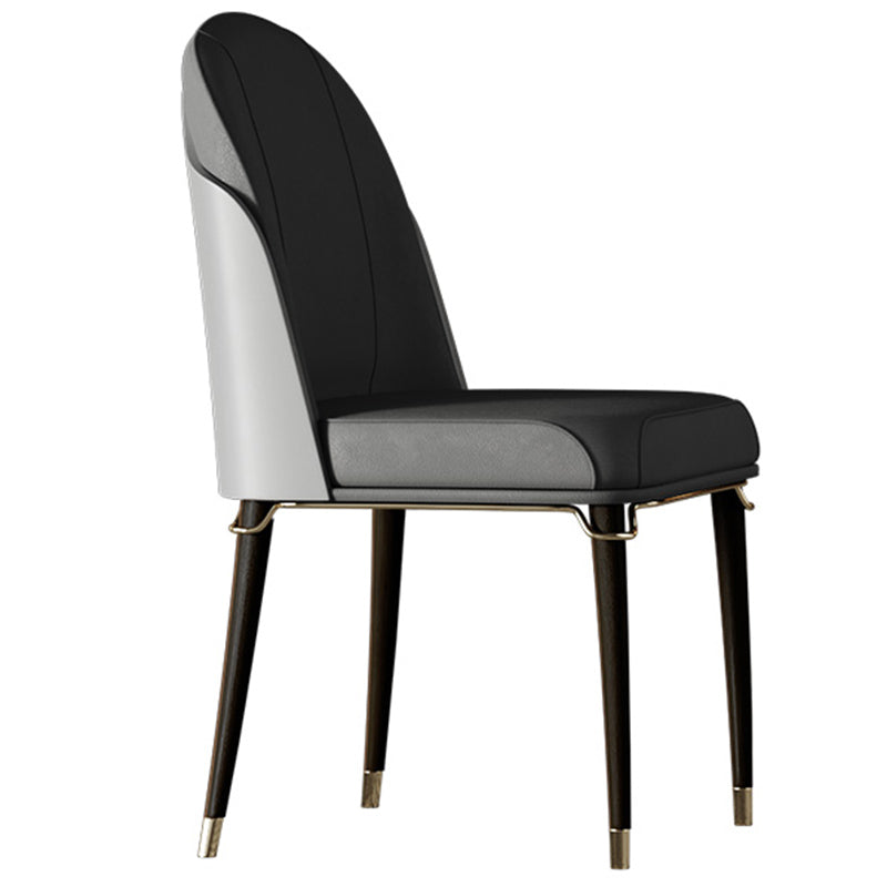 Contemporary Style Ash Wood Chairs Solid Back Side Dining Kitchen Chair Set Dark Gray 1 Piece Black Clearhalo ' kitchen&dining_furn' 'Dining Chairs' 'Dining Tables & Seating' 'dining_chair' 'furn' 'furn_dining_chair' 'Furniture' 'furniture_dining_chair' 'Kitchen & Dining Furniture' 'kitchen' 3741456