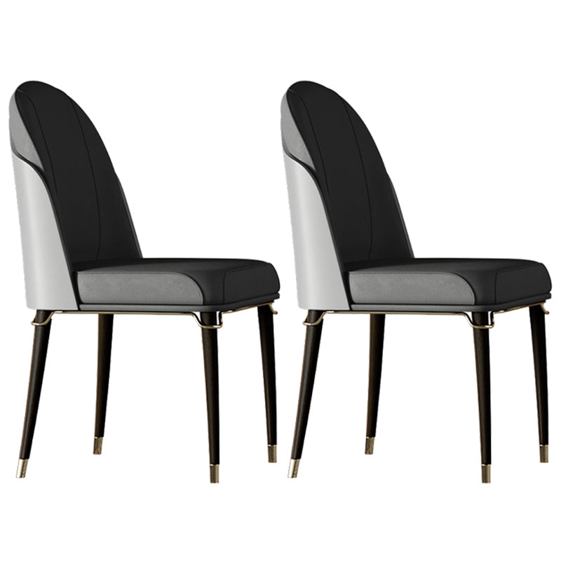 Contemporary Style Ash Wood Chairs Solid Back Side Dining Kitchen Chair Set Dark Gray 2 Piece Set Black Clearhalo ' kitchen&dining_furn' 'Dining Chairs' 'Dining Tables & Seating' 'dining_chair' 'furn' 'furn_dining_chair' 'Furniture' 'furniture_dining_chair' 'Kitchen & Dining Furniture' 'kitchen' 3741457
