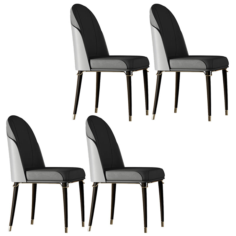 Contemporary Style Ash Wood Chairs Solid Back Side Dining Kitchen Chair Set Dark Gray 4 Piece Set Black Clearhalo ' kitchen&dining_furn' 'Dining Chairs' 'Dining Tables & Seating' 'dining_chair' 'furn' 'furn_dining_chair' 'Furniture' 'furniture_dining_chair' 'Kitchen & Dining Furniture' 'kitchen' 3741458