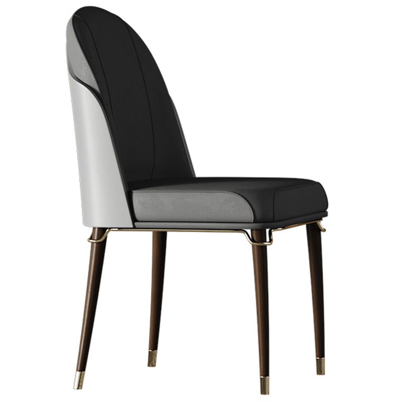 Contemporary Style Ash Wood Chairs Solid Back Side Dining Kitchen Chair Set Dark Gray 1 Piece Walnut Clearhalo ' kitchen&dining_furn' 'Dining Chairs' 'Dining Tables & Seating' 'dining_chair' 'furn' 'furn_dining_chair' 'Furniture' 'furniture_dining_chair' 'Kitchen & Dining Furniture' 'kitchen' 3741459