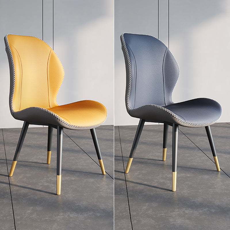 Scandinavian Style Wingback Side Chair Leather Dining Armless Chairs for Kitchen Clearhalo ' kitchen&dining_furn' 'Dining Chairs' 'Dining Tables & Seating' 'dining_chair' 'furn' 'furn_dining_chair' 'Furniture' 'furniture_dining_chair' 'Kitchen & Dining Furniture' 'kitchen' 3741467