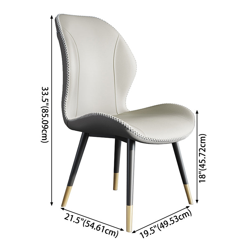 Scandinavian Style Wingback Side Chair Leather Dining Armless Chairs for Kitchen Clearhalo ' kitchen&dining_furn' 'Dining Chairs' 'Dining Tables & Seating' 'dining_chair' 'furn' 'furn_dining_chair' 'Furniture' 'furniture_dining_chair' 'Kitchen & Dining Furniture' 'kitchen' 3741479